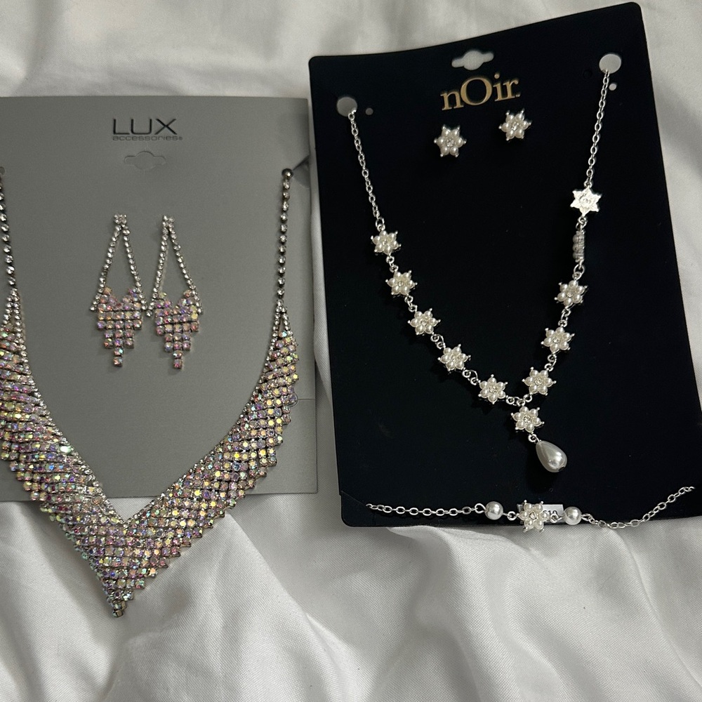 Lux Iridescent Crystal Necklace with Silver Chain